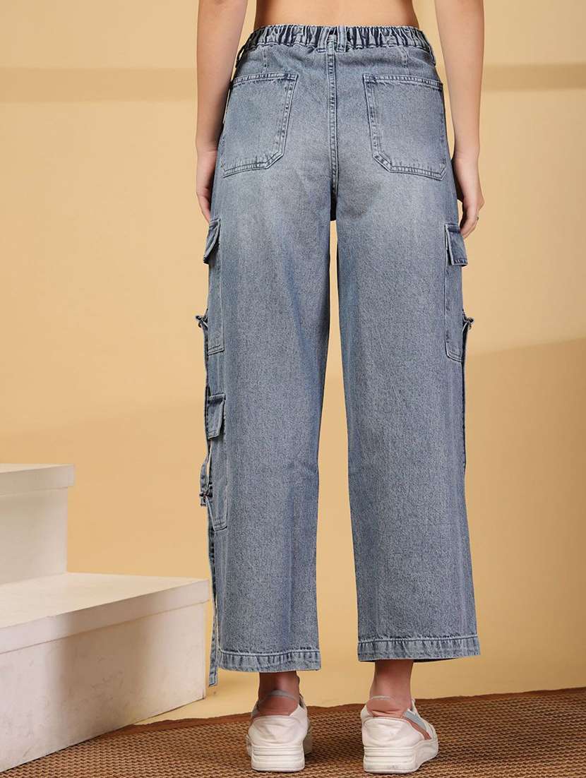 women blue cotton jean - 22467622 -  Standard Image - 3