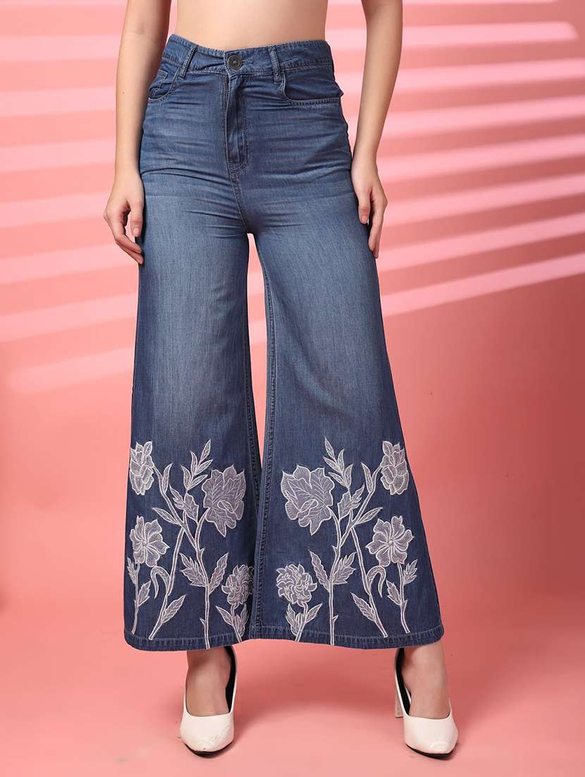women blue cotton jean