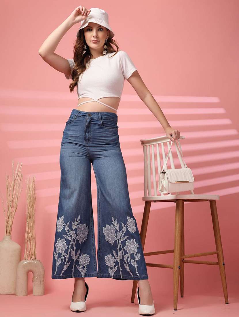 women blue cotton jean - 22467628 -  Standard Image - 5