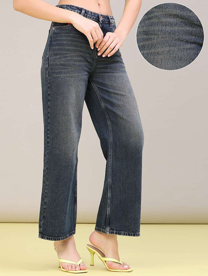 women washed mid rise straight jeans - 22467859 -  Standard Image - 3