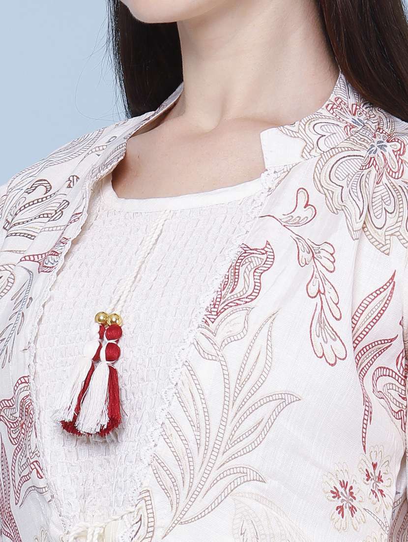 women printed three quarter sleeve kurta - 22467966 -  Standard Image - 5