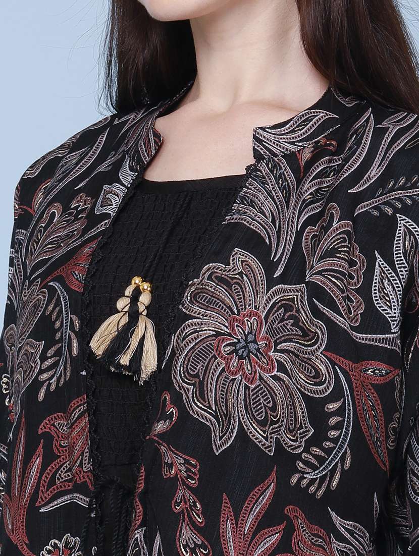 women printed three quarter sleeve kurta - 22467967 -  Standard Image - 5
