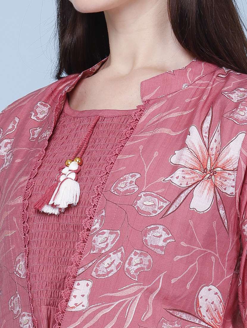 women printed three quarter sleeve kurta - 22467970 -  Standard Image - 5