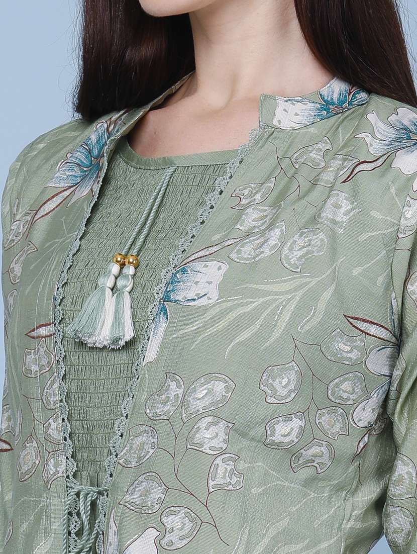 women printed three quarter sleeve kurta - 22467971 -  Standard Image - 5