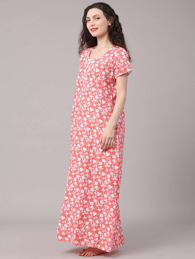 Women Printed Round Neck Nighty - 22468017 -  Standard Image - 3