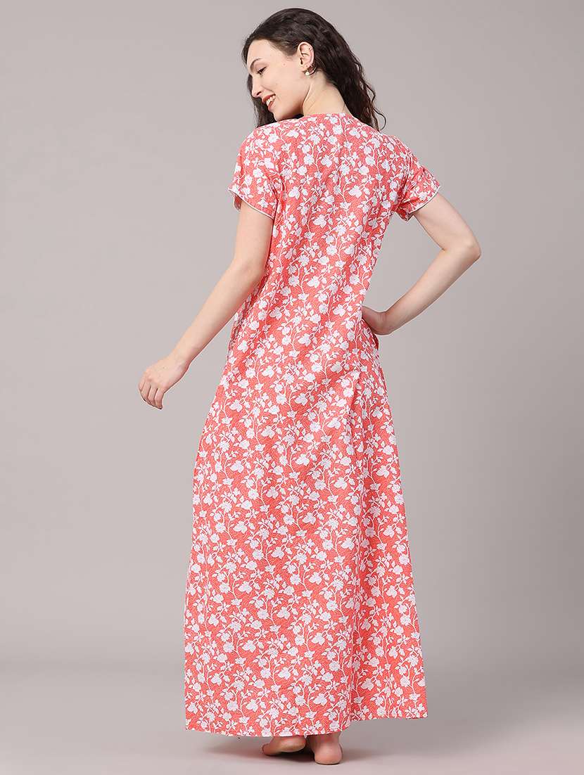Women Printed Round Neck Nighty - 22468017 -  Standard Image - 5