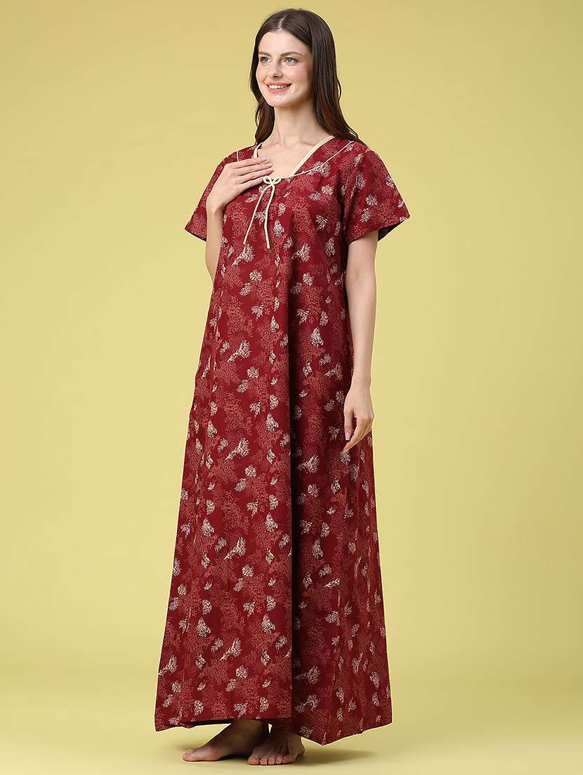 women printed square neck nighty - 22468029 -  Standard Image - 3