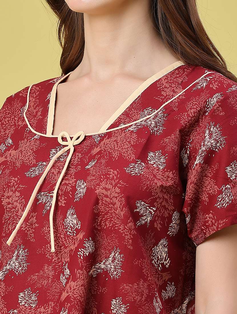 women printed square neck nighty - 22468029 -  Standard Image - 5