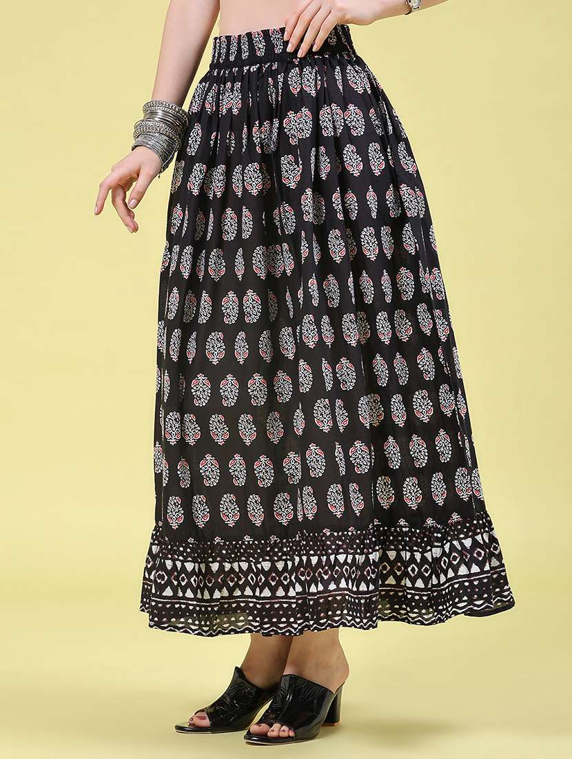 Women Printed High Rise Flared Skirt - 22468190 -  Standard Image - 3