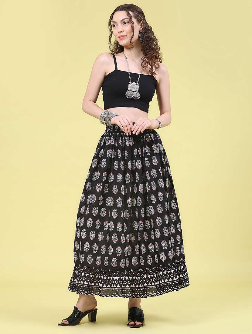 Women Printed High Rise Flared Skirt - 22468190 -  Standard Image - 5