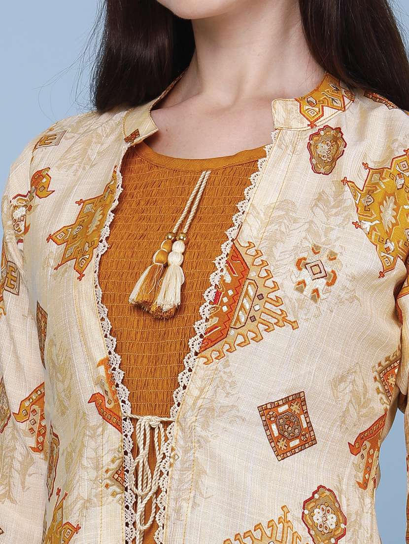 women printed three quarter sleeve kurta - 22468192 -  Standard Image - 5
