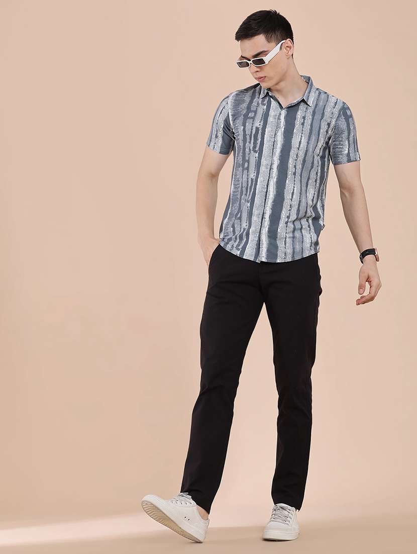 men printed short sleeve slim fit casual shirt - 22468304 -  Standard Image - 5
