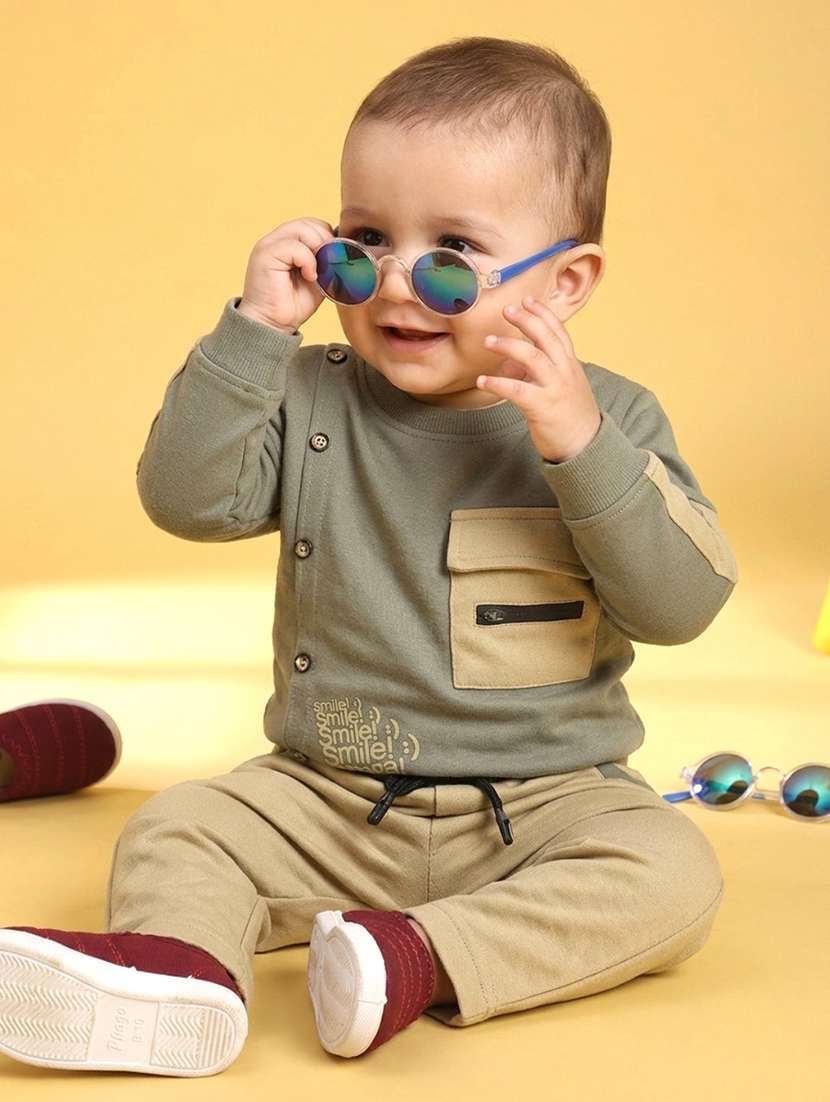 kids printed long sleeves full length set