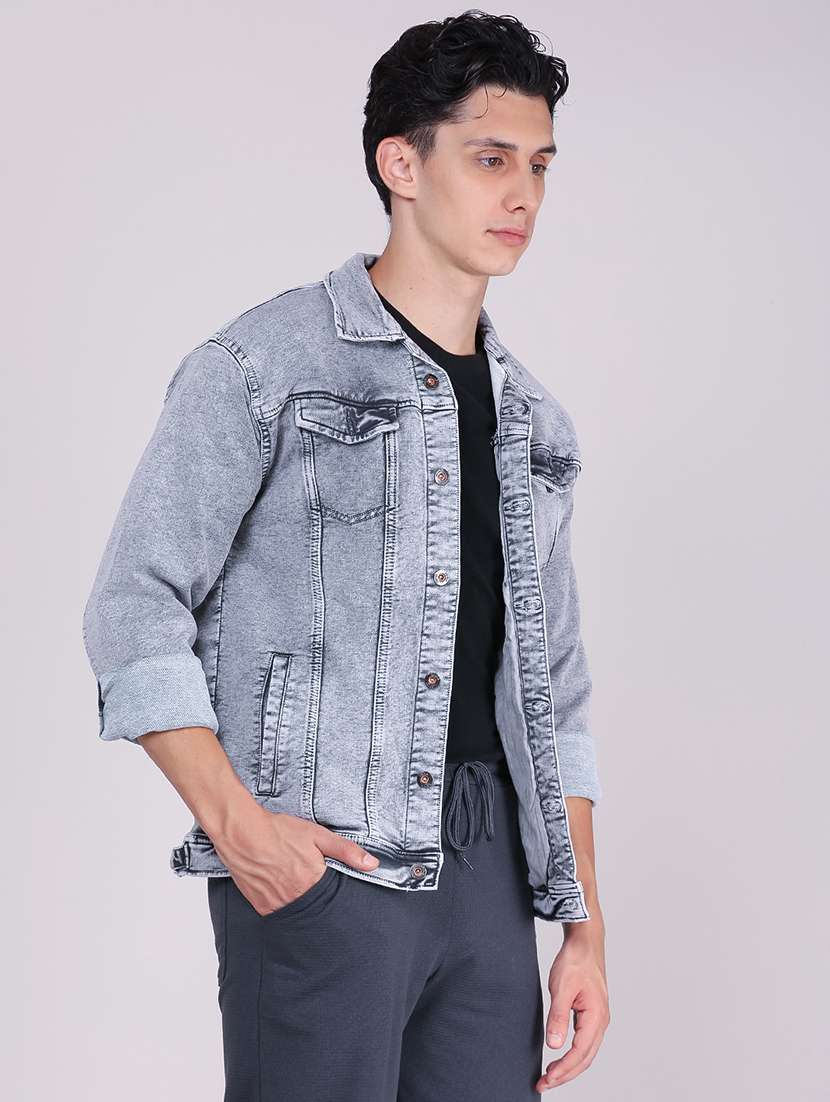 Men Washed Long Sleeve Denim Jacket - 22468739 -  Standard Image - 3