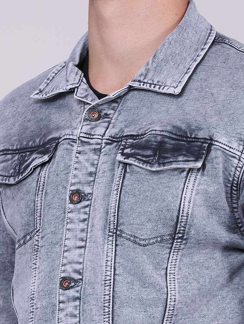 Men Washed Long Sleeve Denim Jacket - 22468739 -  Standard Image - 5
