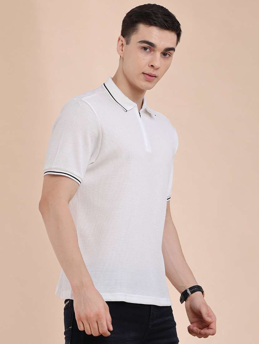 men textured short sleeve regular fit polo t-shirt - 22468902 -  Standard Image - 3