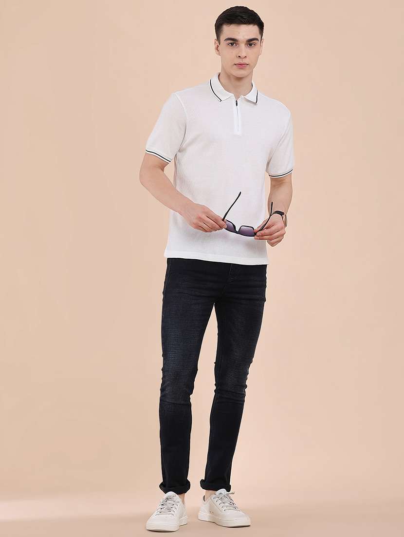 men textured short sleeve regular fit polo t-shirt - 22468902 -  Standard Image - 5