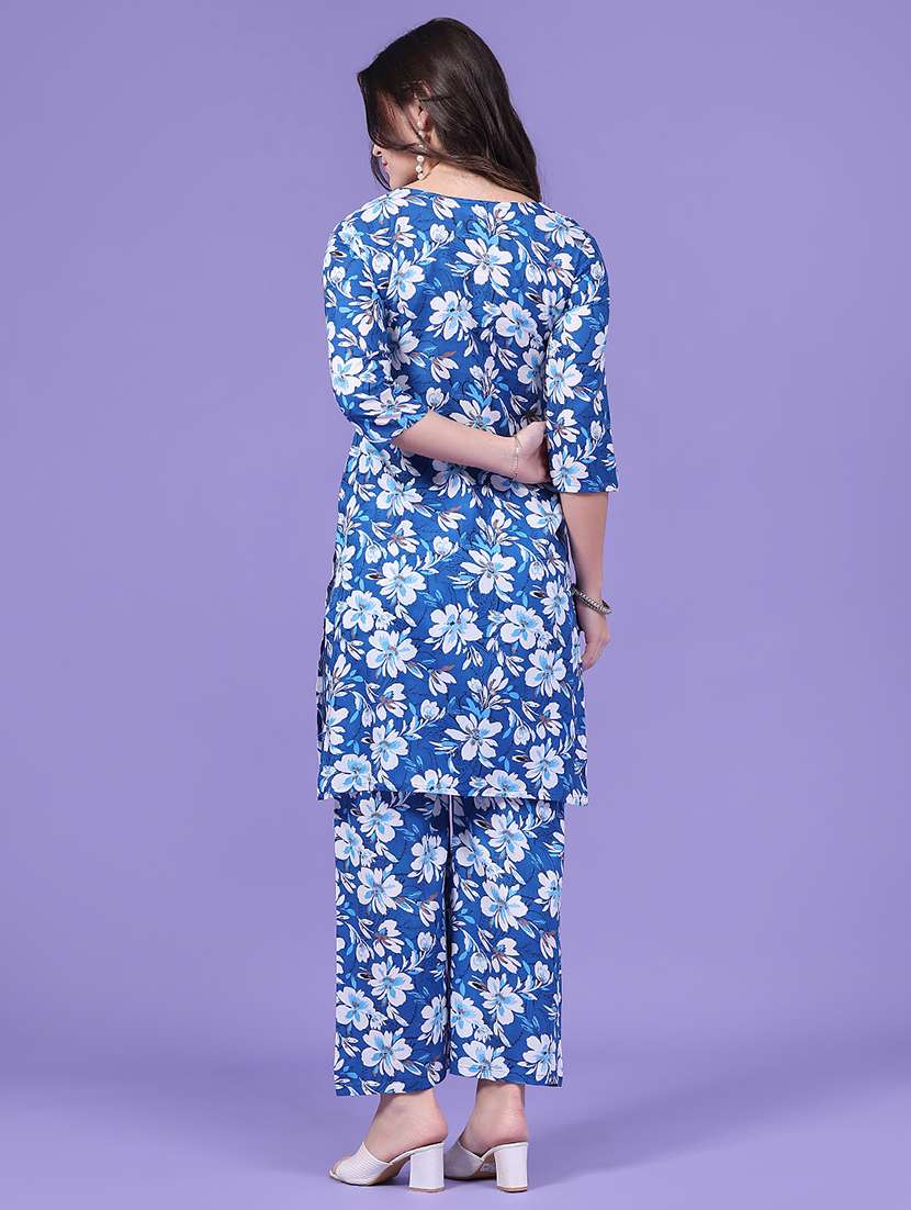 Women Printed Three Quarter Sleeve Ethnic Co-ord Set - 22468952 -  Standard Image - 3