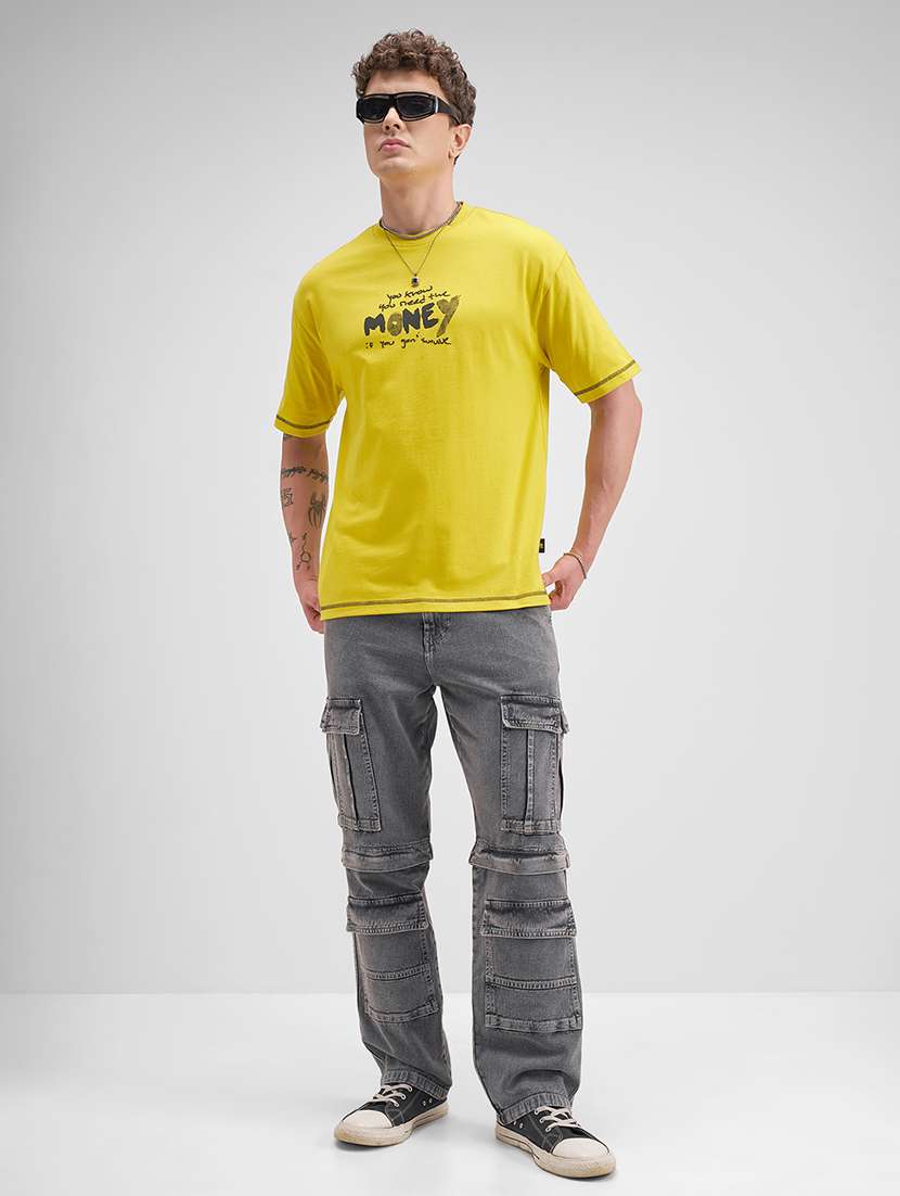  men baggy mid-rise cotton cargos jeans - 22469141 -  Standard Image - 5
