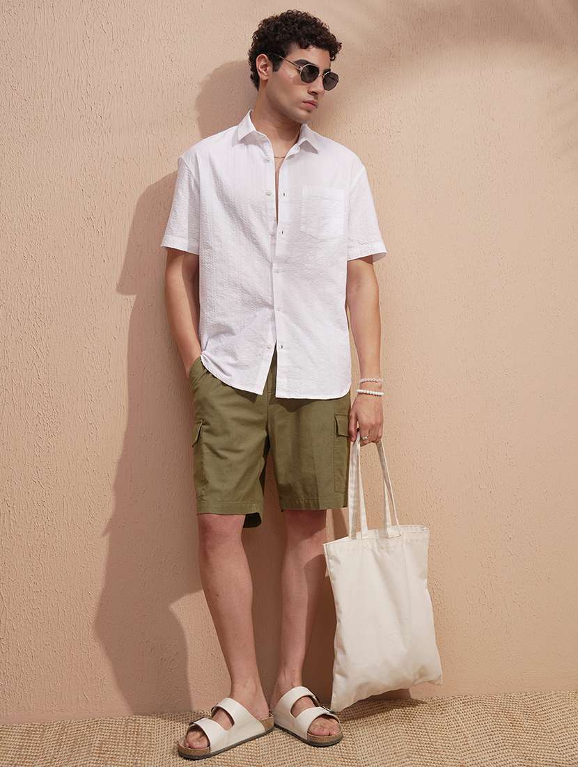  men olive loose fit cargo shorts - 22469165 -  Standard Image - 5
