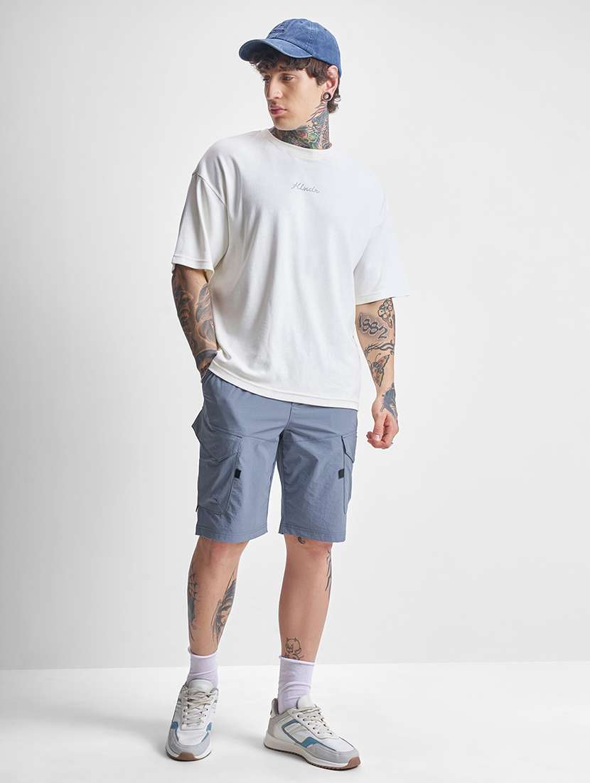 men solid mid rise cargo shorts - 22469191 -  Standard Image - 5