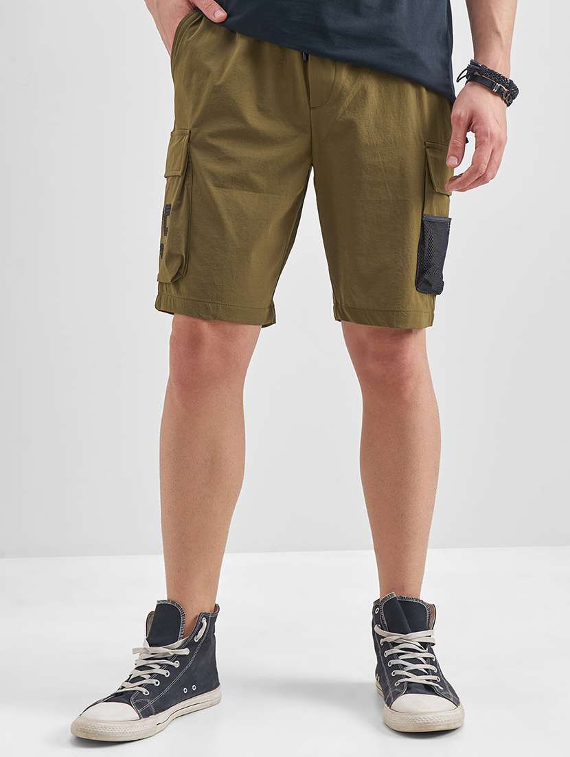 men brown cotton s short