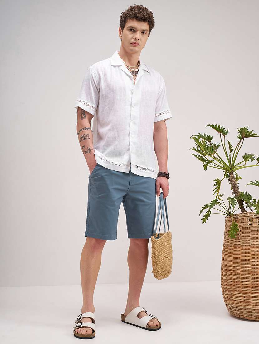 men solid mid rise shorts - 22469203 -  Standard Image - 5