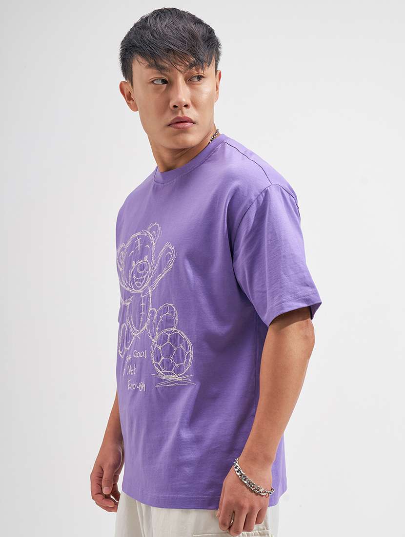 men purple printed short sleeve shirt - 22469218 -  Standard Image - 3