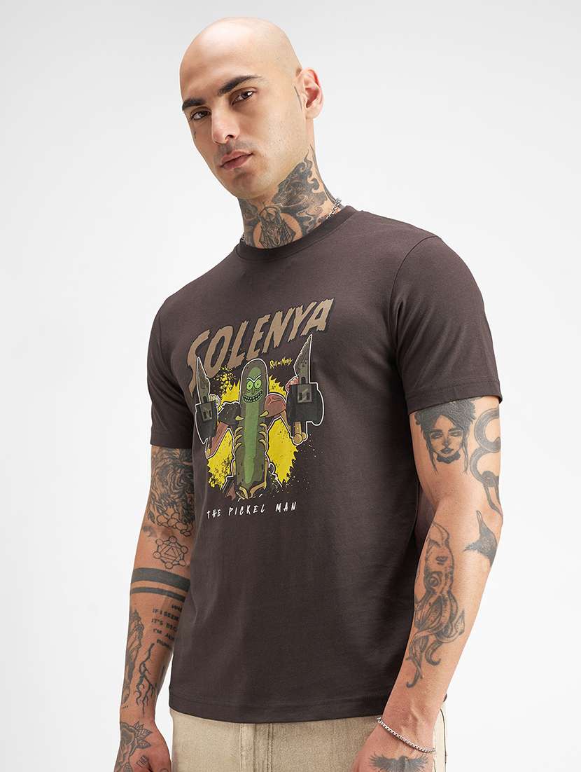 men printed crew neck t-shirt - 22469227 -  Standard Image - 3