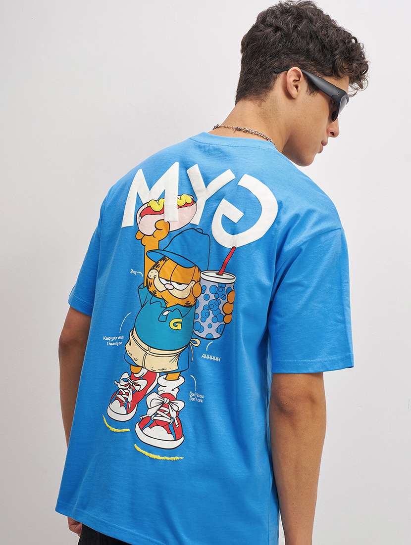 men printed polo neck t-shirt