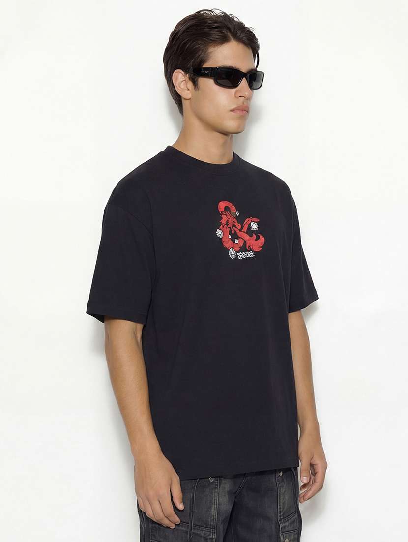 men black cotton blend plain t-shirt - 22469236 -  Standard Image - 3