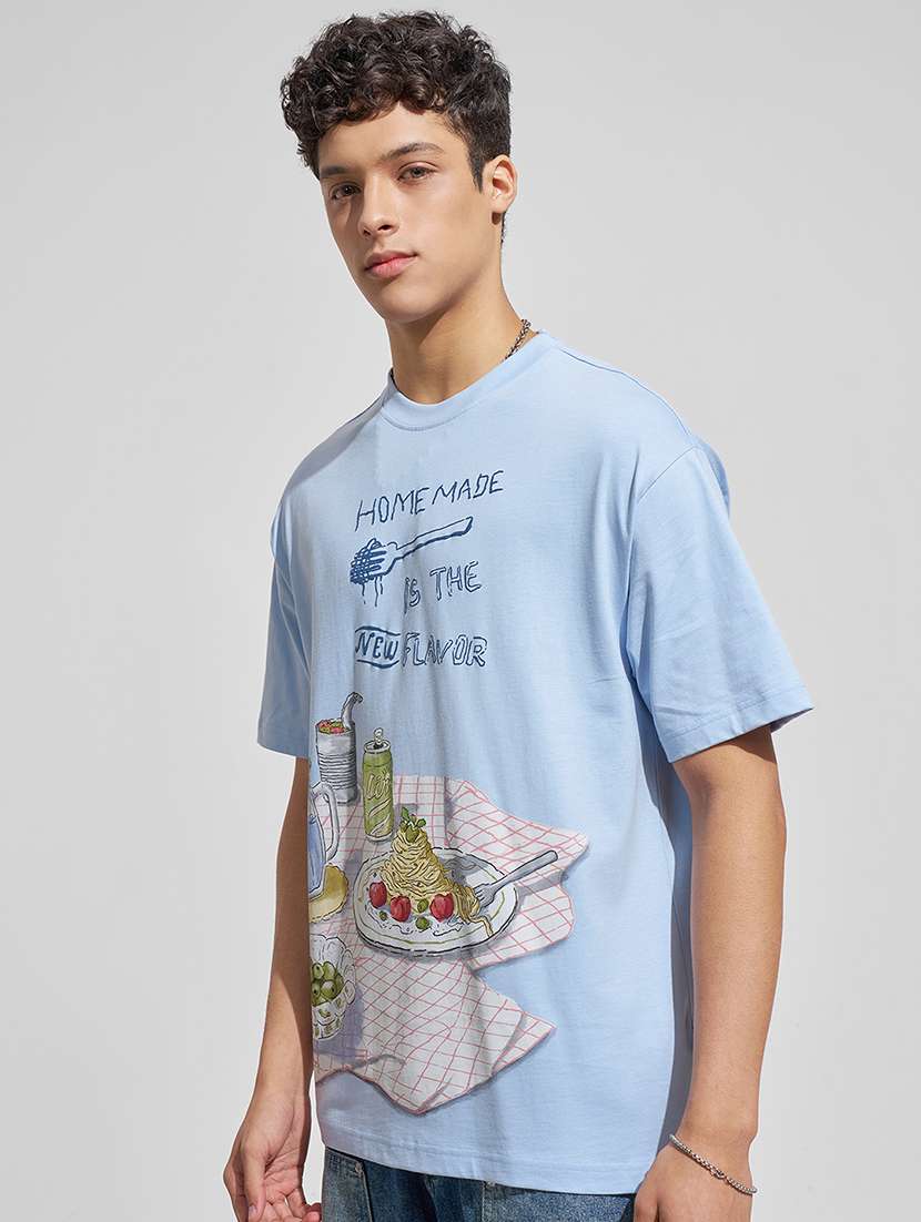 men blue cotton plain t-shirt - 22469281 -  Standard Image - 3