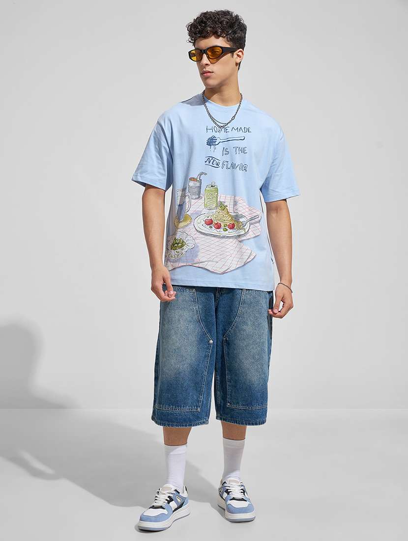 men blue cotton plain t-shirt - 22469281 -  Standard Image - 5