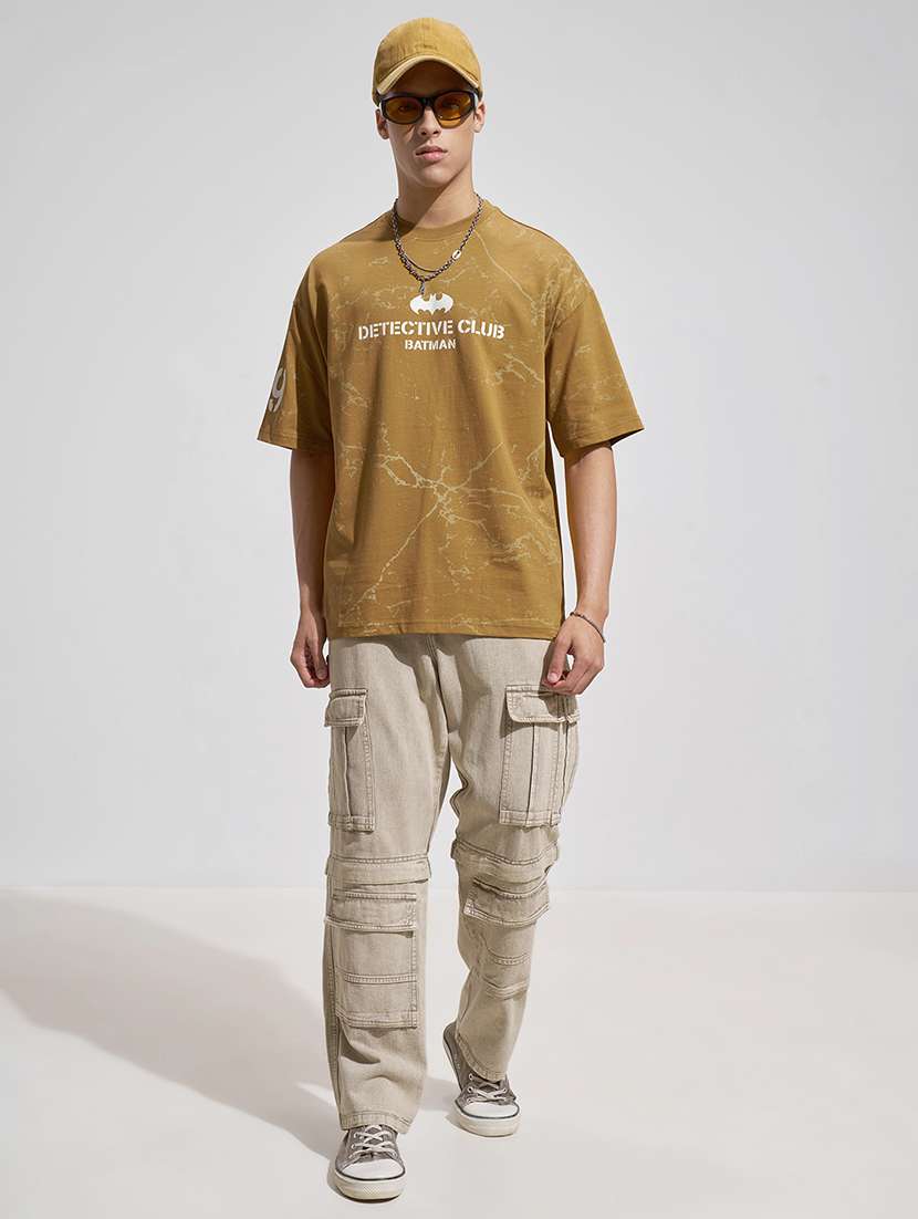 men mustard cotton plain t-shirt - 22469289 -  Standard Image - 5