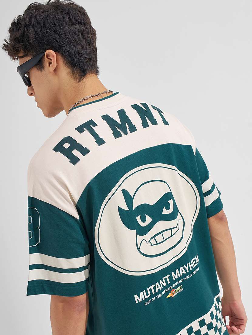 men green cotton graphic print t-shirt