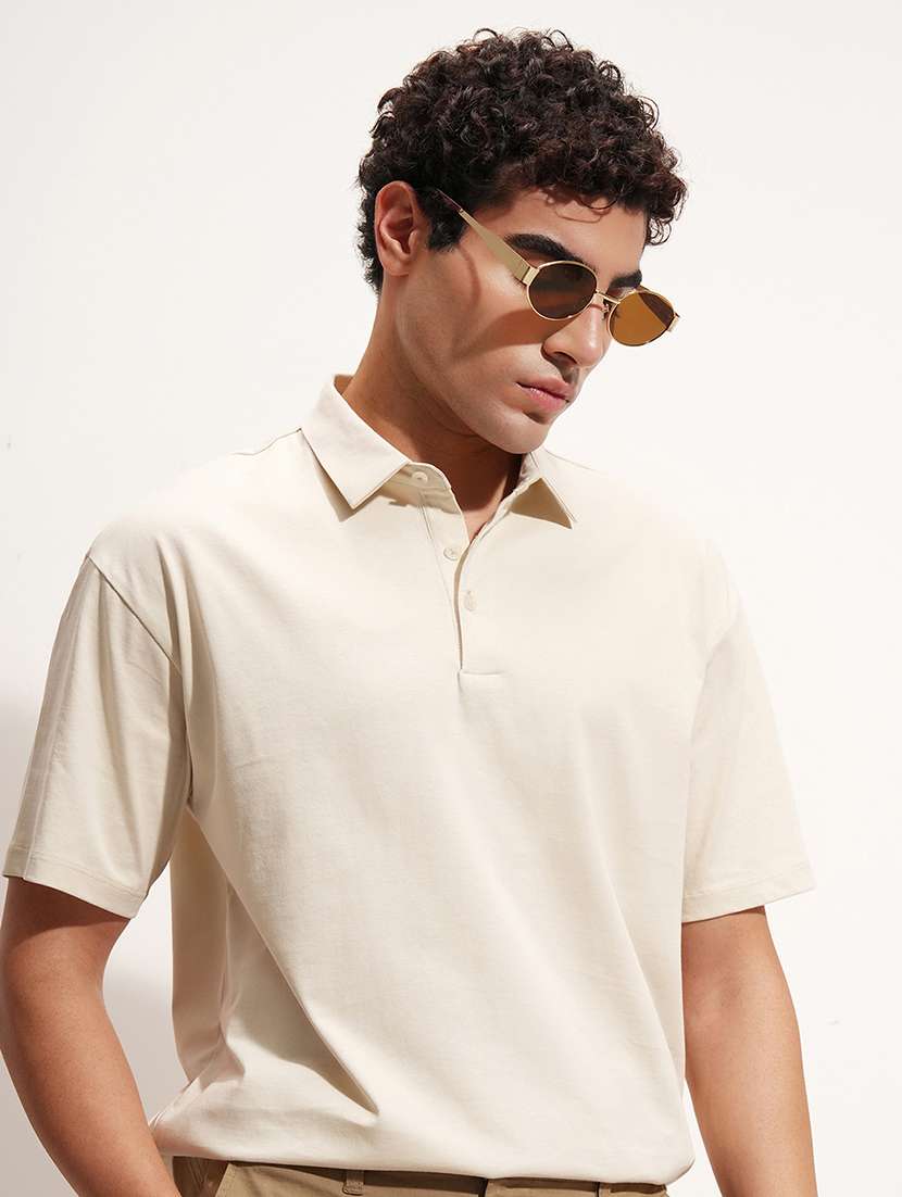 men solid short sleeve regular fit t-shirt
