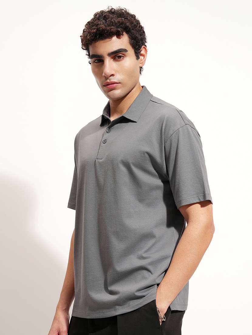 men grey cotton plain t-shirt - 22469371 -  Standard Image - 3