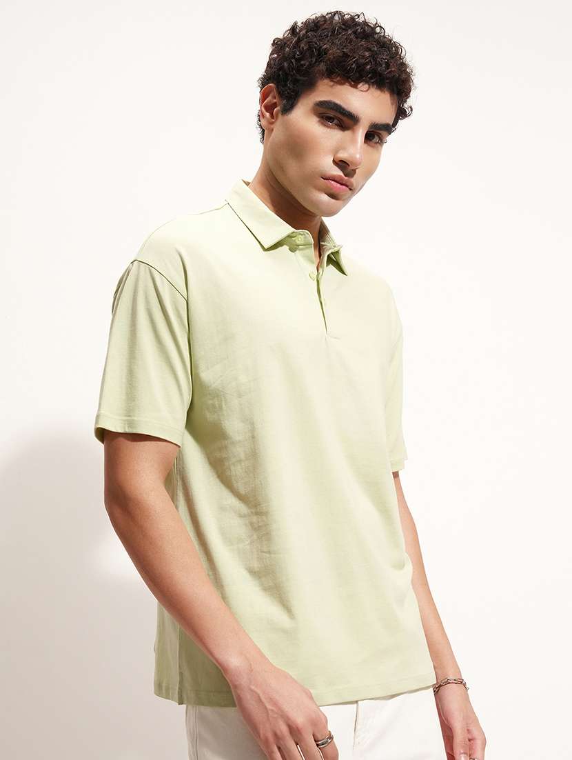 men green cotton plain t-shirt - 22469376 -  Standard Image - 3