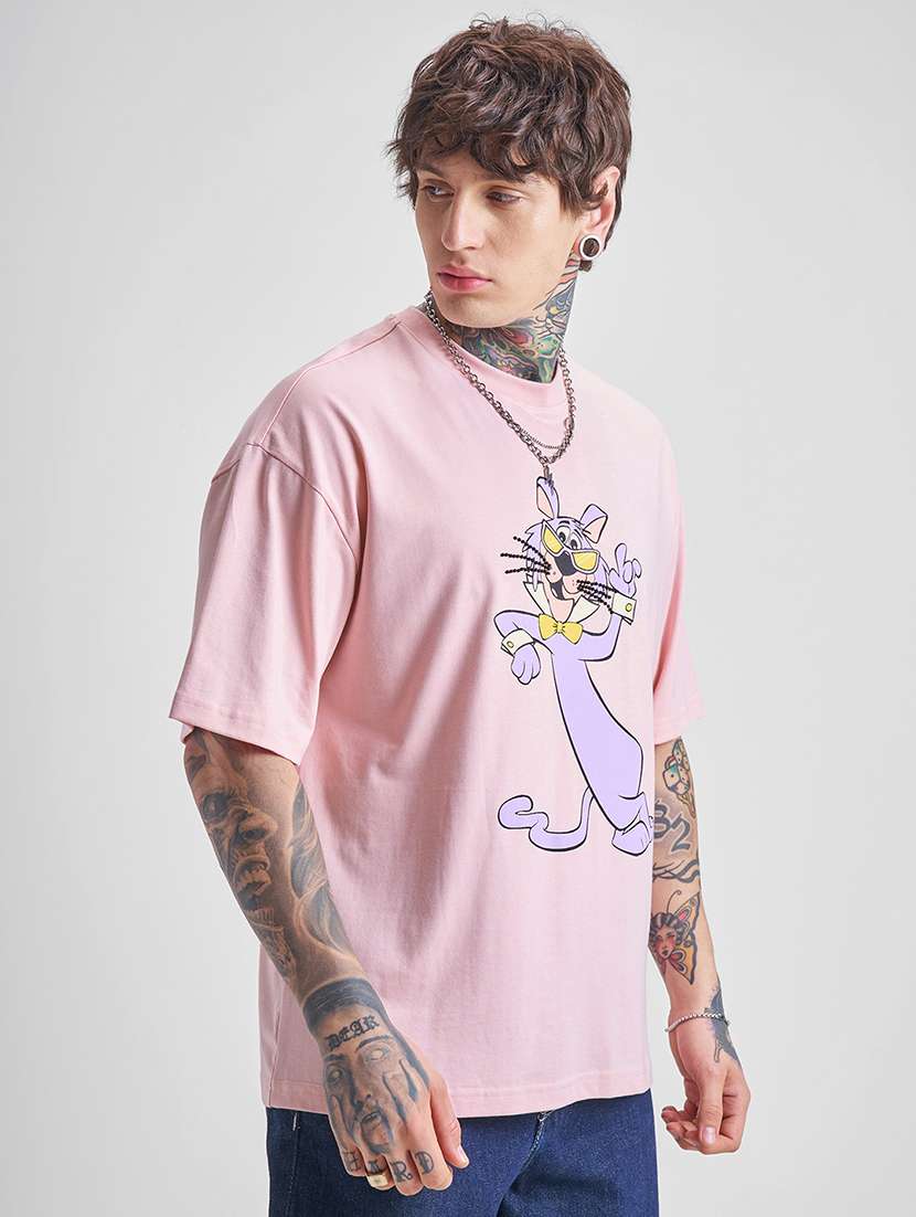 men pink cotton plain t-shirt - 22469394 -  Standard Image - 3