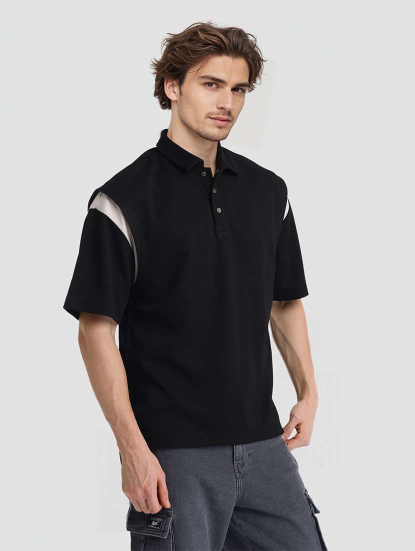 men black polyester plain t-shirt - 22469406 -  Standard Image - 3