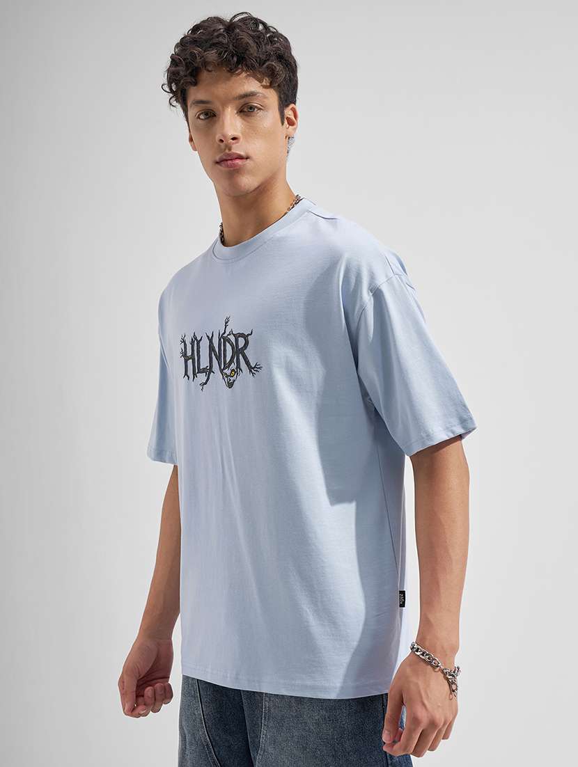 men blue print cotton blend t-shirt - 22469445 -  Standard Image - 3