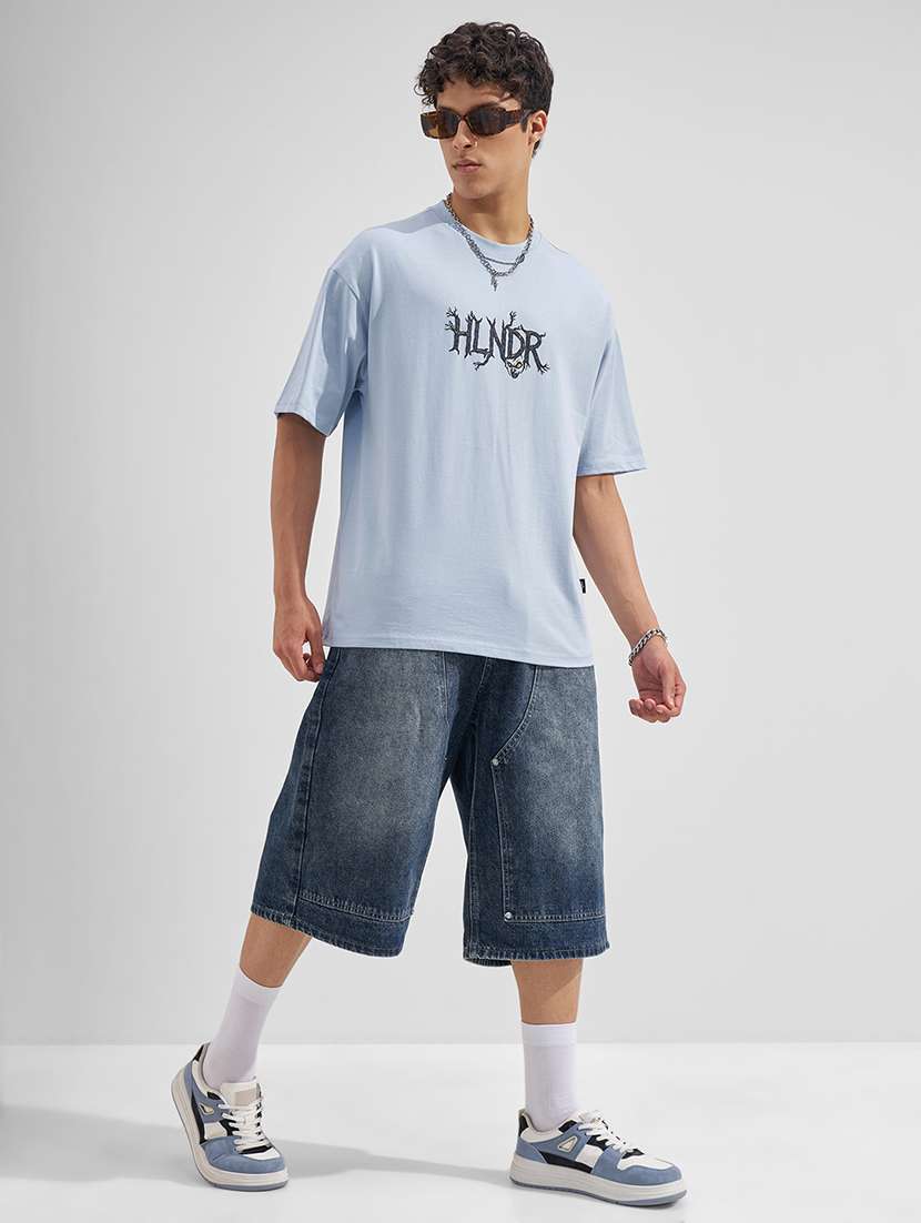 men blue print cotton blend t-shirt - 22469445 -  Standard Image - 5
