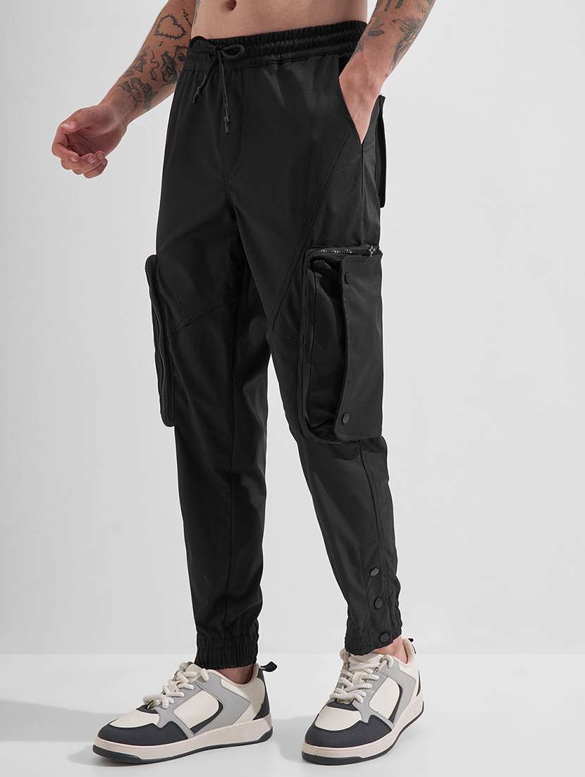 men solid mid rise regular fit cargo  - 22469459 -  Standard Image - 3