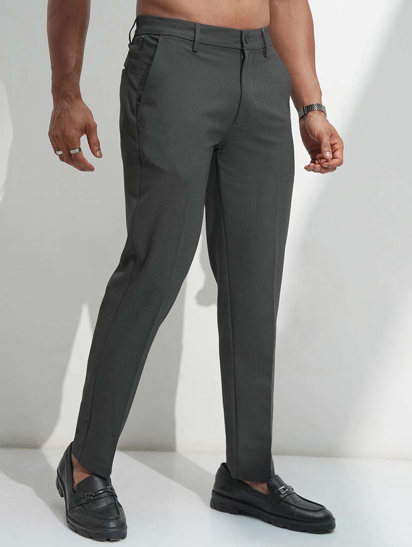 men textured mid rise chinos casual trouser - 22469473 -  Standard Image - 3