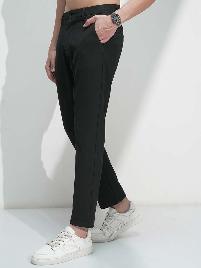 men solid mid rise chinos casual trouser - 22469477 -  Standard Image - 3