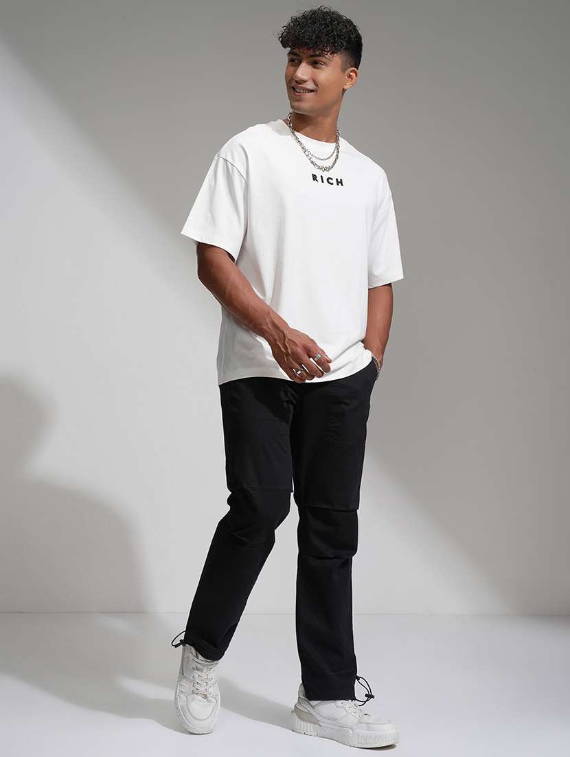 Men Black Cotton Casual Trouser - 22469479 -  Standard Image - 5