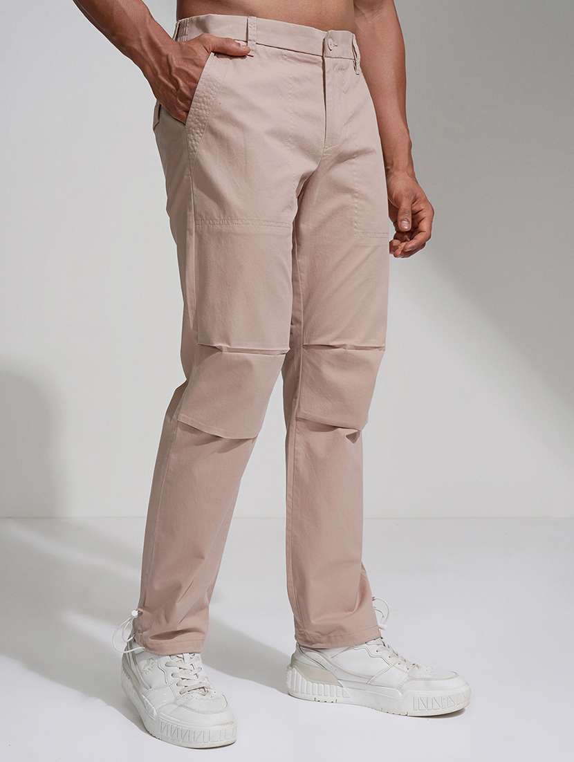 men casual solid cotton chinos trouser pant - 22469480 -  Standard Image - 3