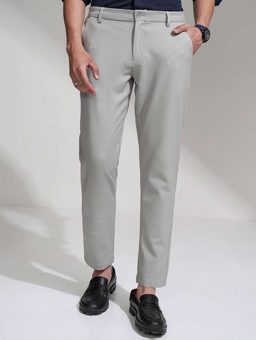 men textured mid rise flat front formal trouser