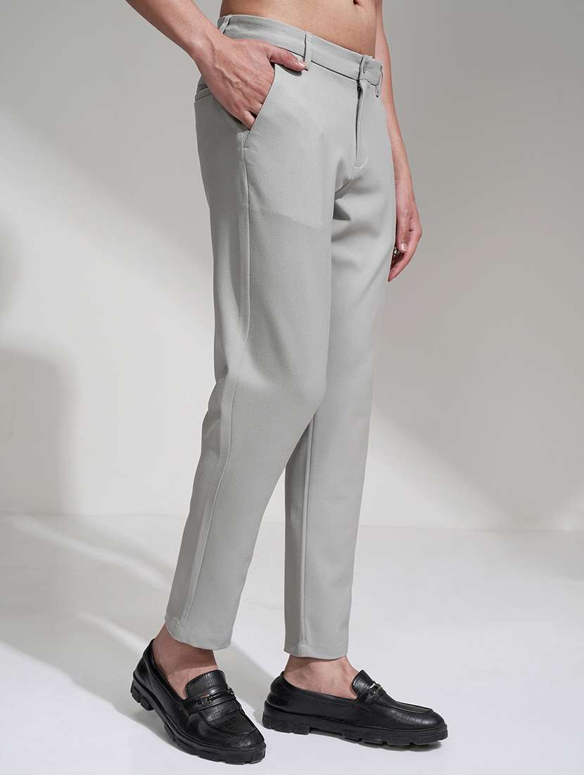 men textured mid rise flat front formal trouser - 22469488 -  Standard Image - 3