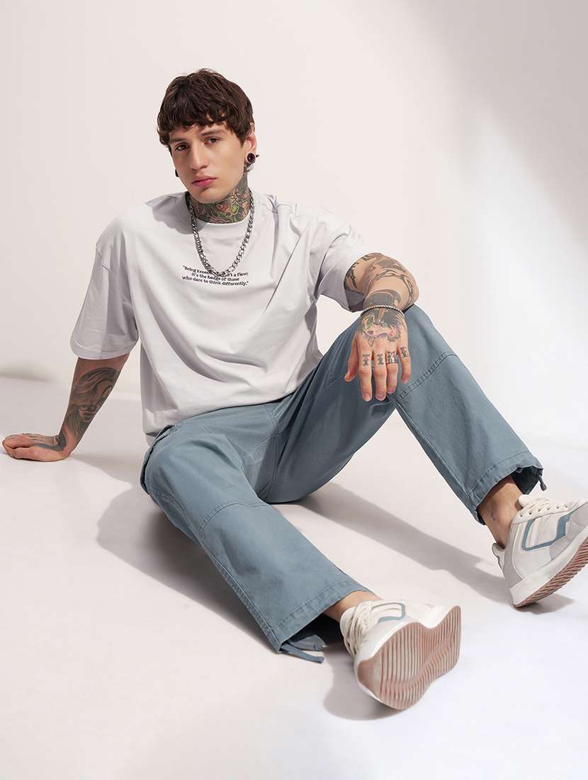 men solid cotton cargo trousers for men - 22469505 -  Standard Image - 5